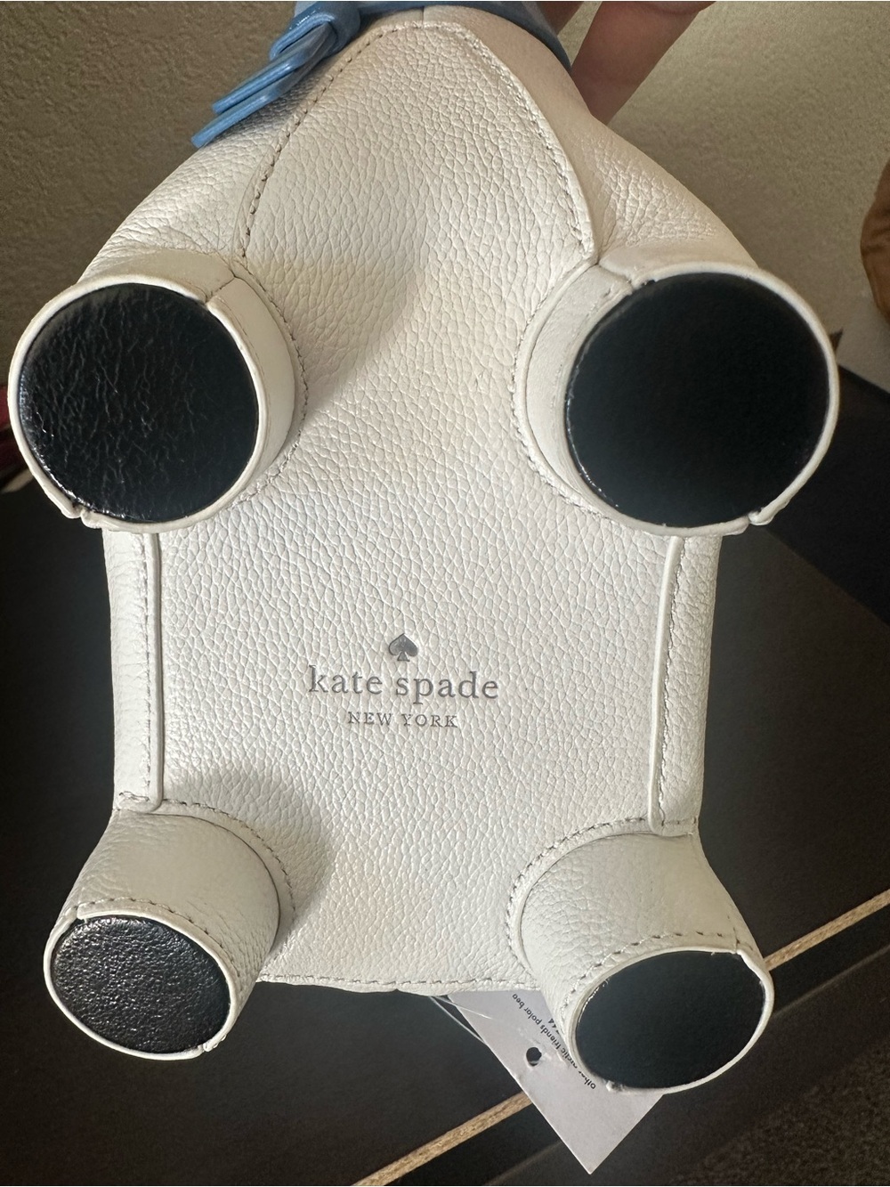 kate spade White Polar Bear Crossbody Bag with Blue Scarf - Picture 6 of 16
